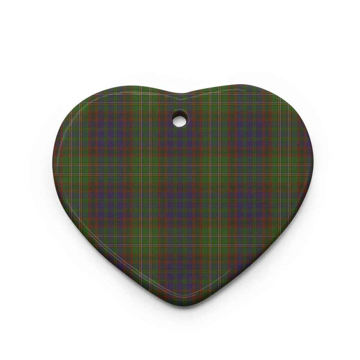 Scottish Cunningham Hunting Modern Clan Tartan Ceramic Ornament Heart Shape Tartan Plaid