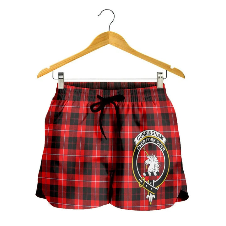 Scottish Cunningham Modern Clan Crest Tartan Women Shorts