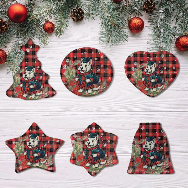 Scottish Cunningham Modern Clan Tartan Ceramic Ornament Cute Scottish Terrier Dog All Style Tartan Plaid