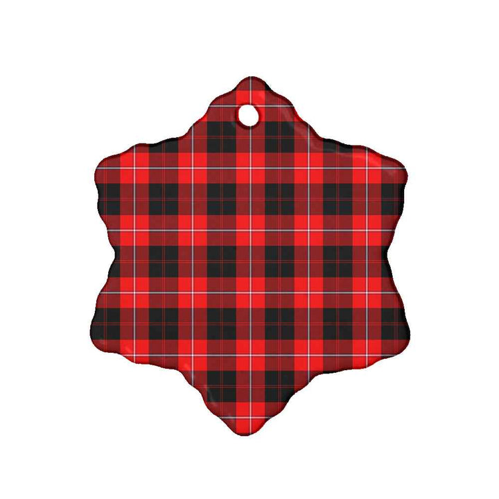 Scottish Cunningham Modern Clan Tartan Ceramic Ornament Snow Flake Shape Tartan Plaid