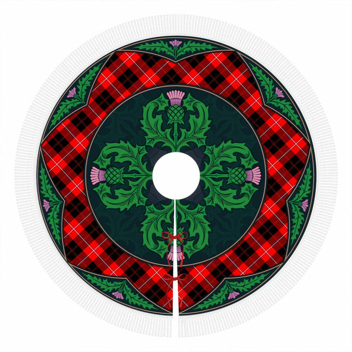 Scottish Cunningham Modern Clan Tartan Christmas Tree Skirt Old Scottish Thistle Flower Tassels Tartan Plaid 1