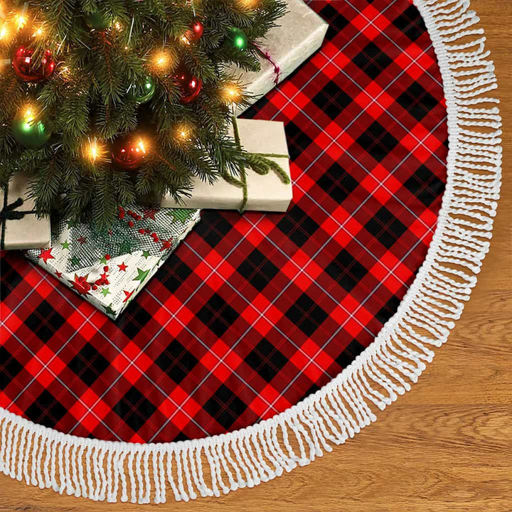 Scottish Cunningham Modern Clan Tartan Christmas Tree Skirt Tassels 2 Tartan Plaid