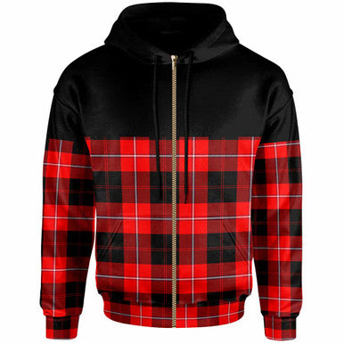 Scottish Cunningham Modern Clan Tartan Hoodie - Horizontal Style Zip Tartan Plaid