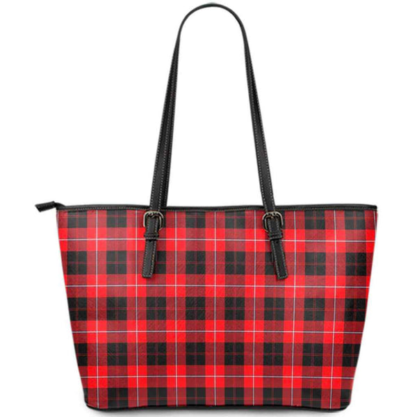 Scottish Cunningham Modern Clan Tartan Leather Tote Tartan Plaid
