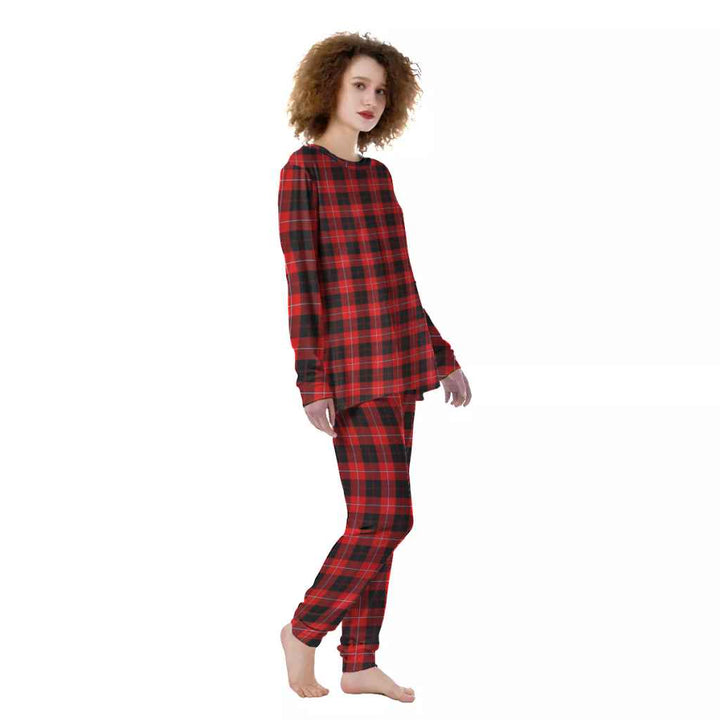 Scottish Cunningham Modern Clan Tartan Pajama Set Women Front Side Tartan Plaid