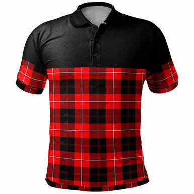 Scottish Cunningham Modern Clan Tartan Polo Shirt - Horizontal Style Front Side Tartan Plaid