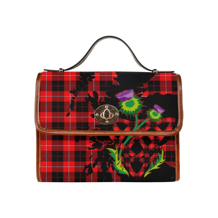 Scottish Cunningham Modern Clan Tartan Waterproof Canvas Bag With Thistle Tartan Plaid 1