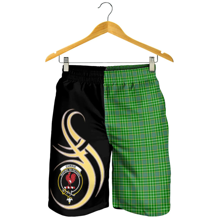 Scottish Currie Clan Crest Tartan Believe in Me Men's Shorts