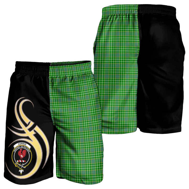 Scottish Currie Clan Crest Tartan Believe in Me Men's Shorts