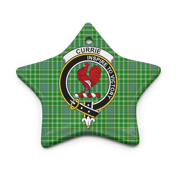 Scottish Currie Clan Crest Tartan Ceramic Ornament Star Shape Tartan Plaid