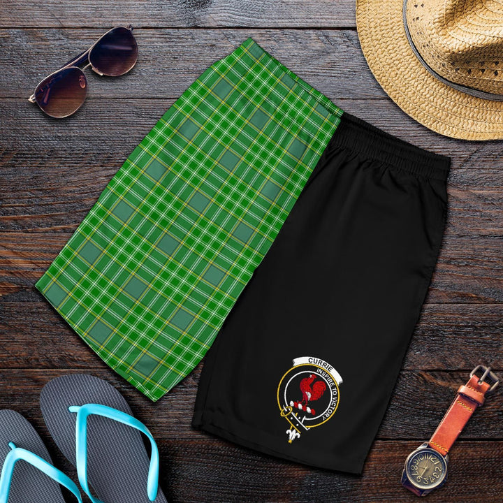 Scottish Currie Clan Crest Tartan Half of Me Men's Shorts
