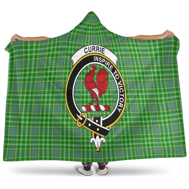 Scottish Currie Clan Crest Tartan Hooded Blanket Tartan Plaid 1