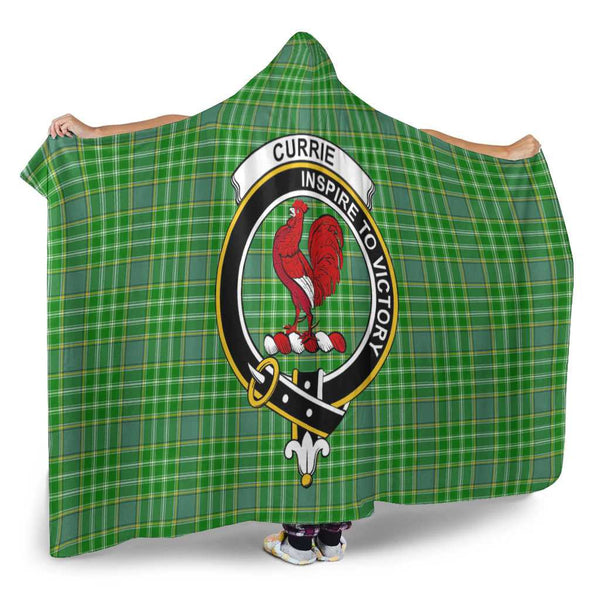 Scottish Currie Clan Crest Tartan Hooded Blanket Tartan Plaid 2