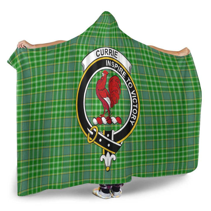 Scottish Currie Clan Crest Tartan Hooded Blanket Tartan Plaid 2