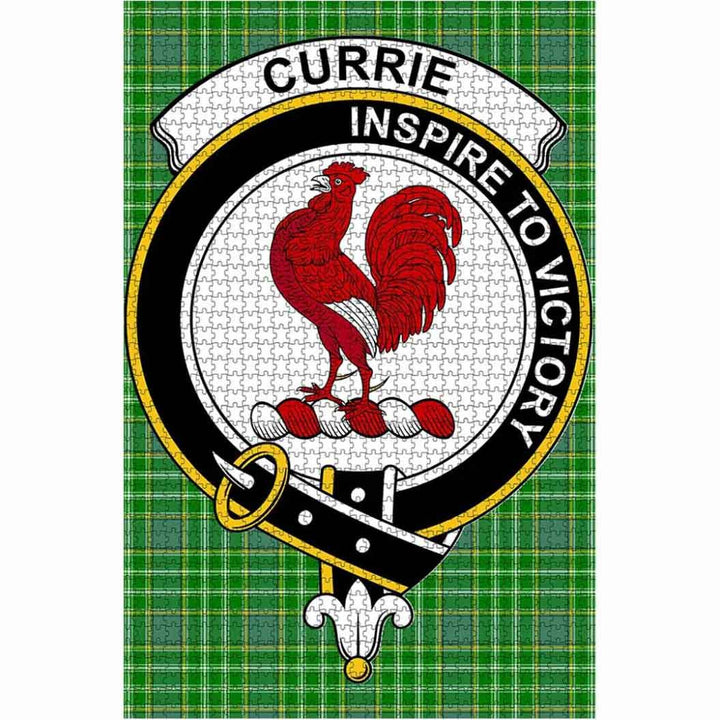 Scottish Currie Clan Crest Tartan Jigsaw Puzzle 1