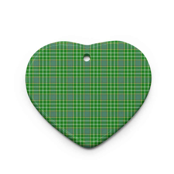 Scottish Currie Clan Tartan Ceramic Ornament Heart Shape Tartan Plaid