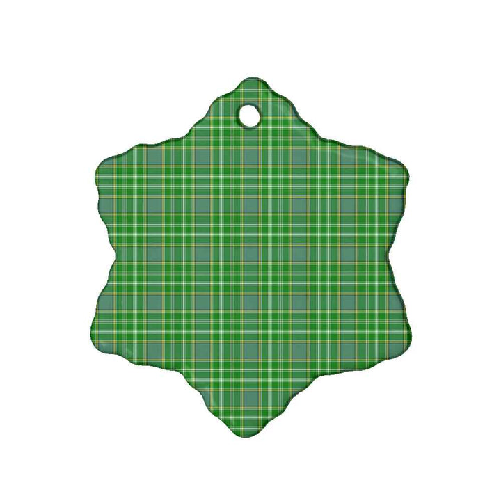 Scottish Currie Clan Tartan Ceramic Ornament Snow Flake Shape Tartan Plaid