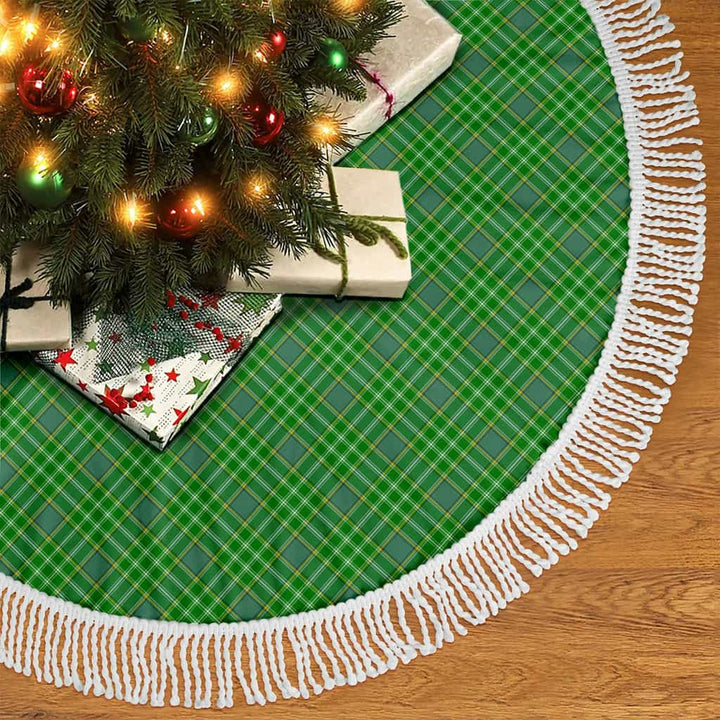 Scottish Currie Clan Tartan Christmas Tree Skirt Tassels 2 Tartan Plaid