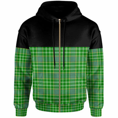 Scottish Currie Clan Tartan Hoodie - Horizontal Style Zip Tartan Plaid