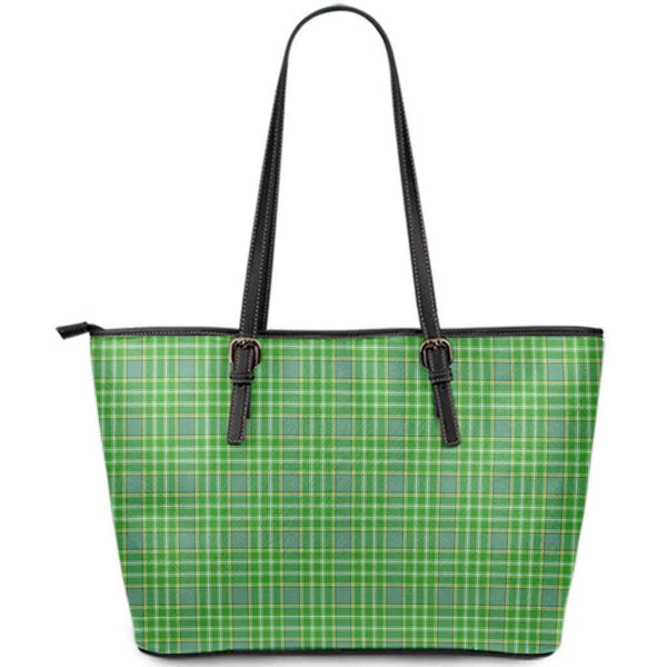 Scottish Currie Clan Tartan Leather Tote Tartan Plaid