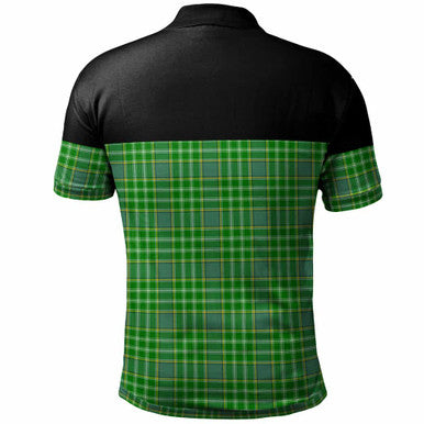 Scottish Currie Clan Tartan Polo Shirt - Horizontal Style Back Side Tartan Plaid