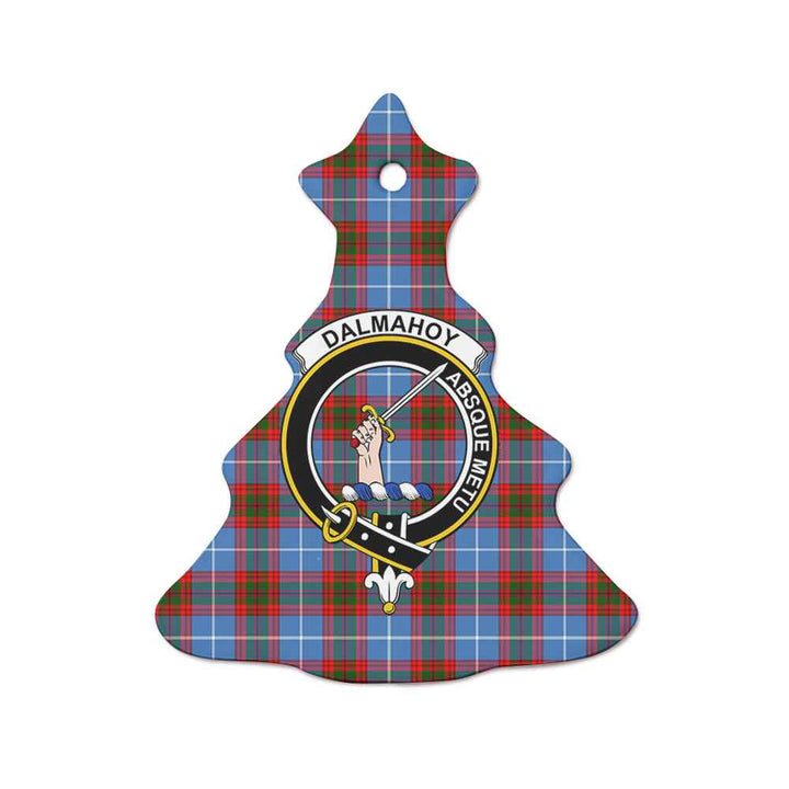 Scottish Dalmahoy Clan Crest Tartan Ceramic Ornament Tree Shape Tartan Plaid