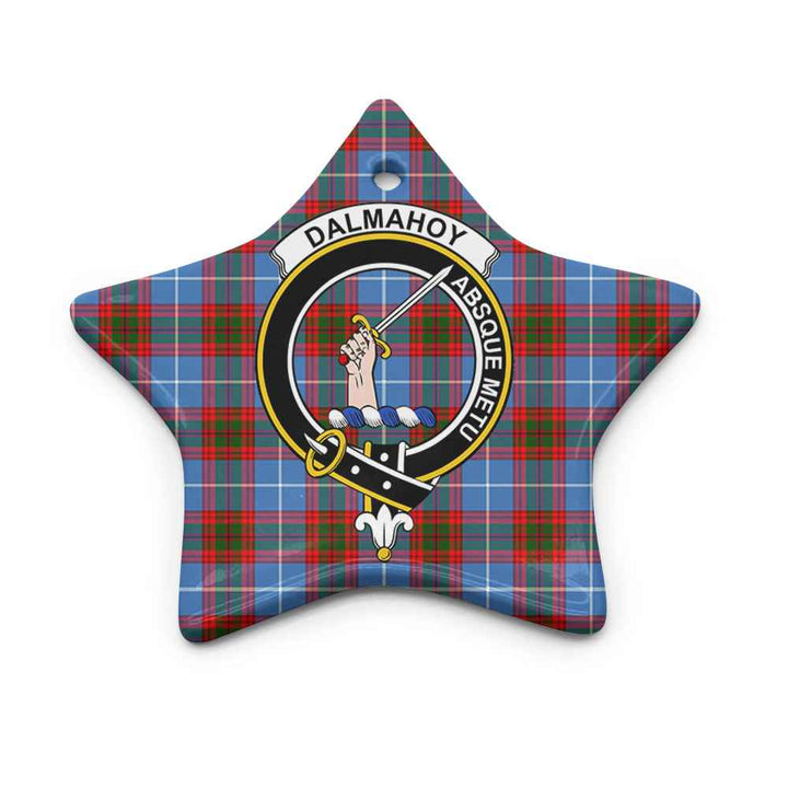 Scottish Dalmahoy Clan Crest Tartan Ceramic Ornament Star Shape Tartan Plaid