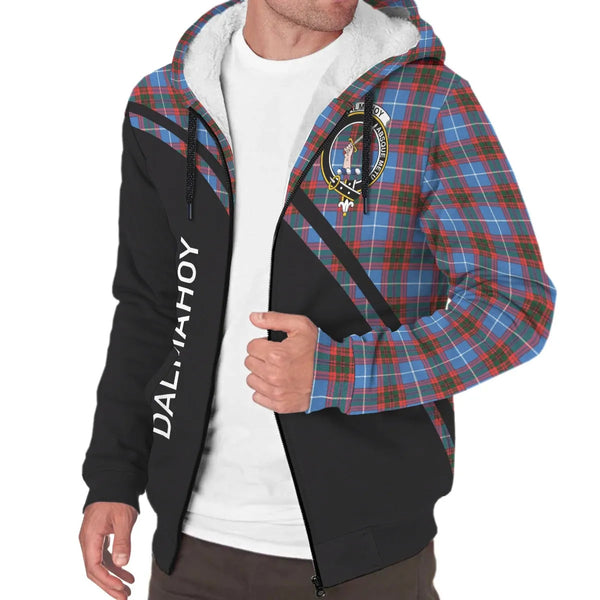 Scottish Dalmahoy Clan Crest Tartan Curve Sherpa Hoodie