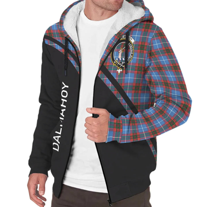 Scottish Dalmahoy Clan Crest Tartan Curve Sherpa Hoodie