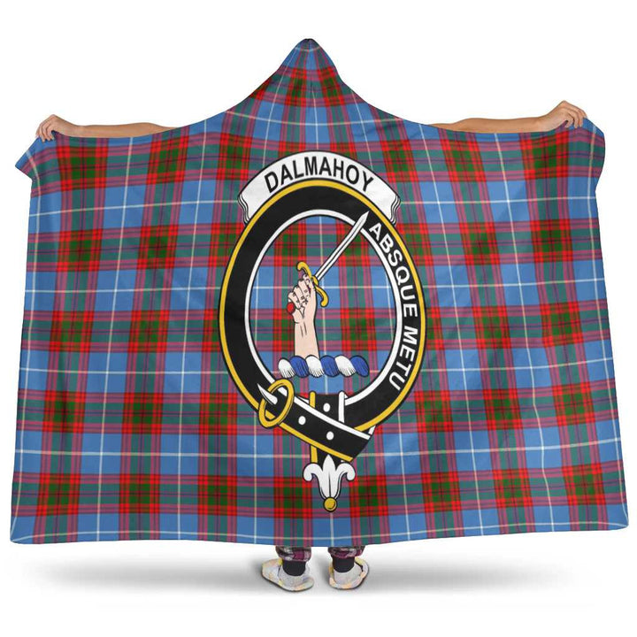 Scottish Dalmahoy Clan Crest Tartan Hooded Blanket Tartan Plaid 1