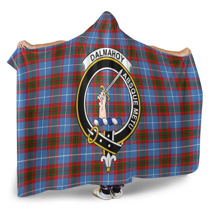 Scottish Dalmahoy Clan Crest Tartan Hooded Blanket Tartan Plaid 2