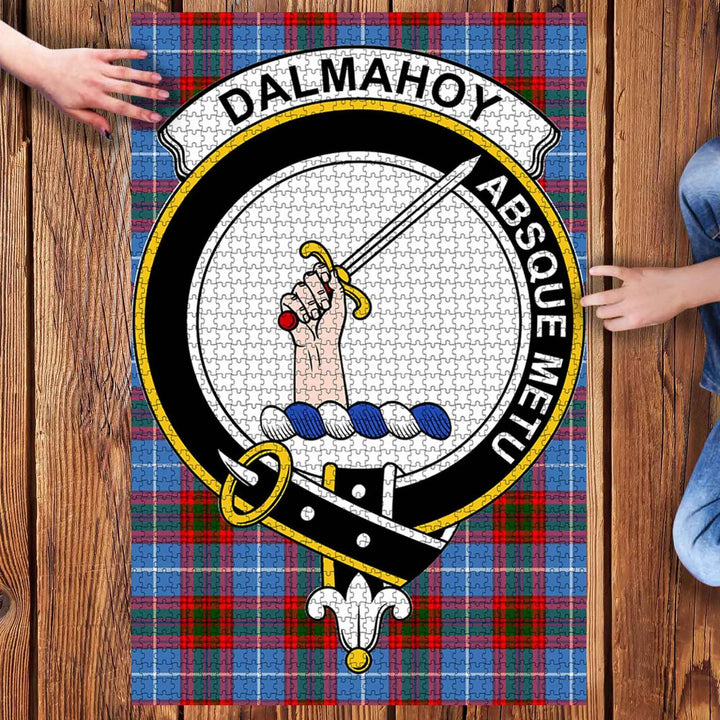 Scottish Dalmahoy Clan Crest Tartan Jigsaw Puzzle 3