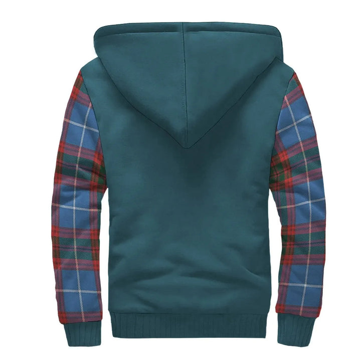 Scottish Dalmahoy Clan Crest Tartan Plaid Sleeve Sherpa Hoodie