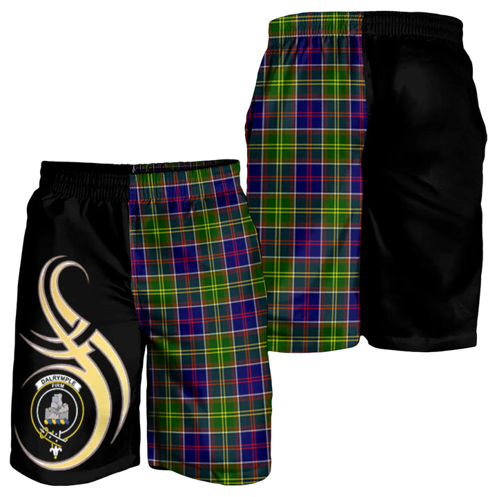 Scottish Dalrymple Clan Crest Tartan Believe in Me Men's Shorts