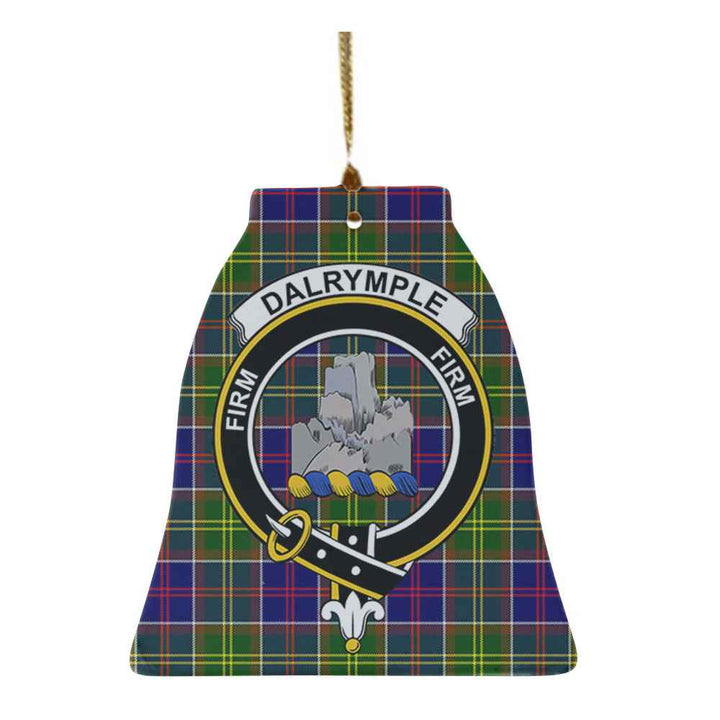 Scottish Dalrymple Clan Crest Tartan Ceramic Ornament Bell Shape Tartan Plaid