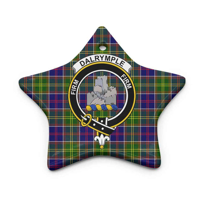 Scottish Dalrymple Clan Crest Tartan Ceramic Ornament Star Shape Tartan Plaid