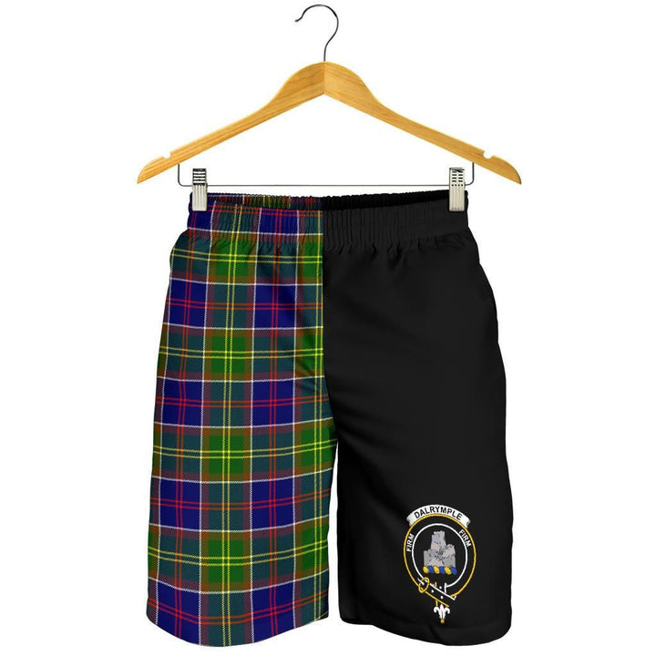 Scottish Dalrymple Clan Crest Tartan Half of Me Men's Shorts