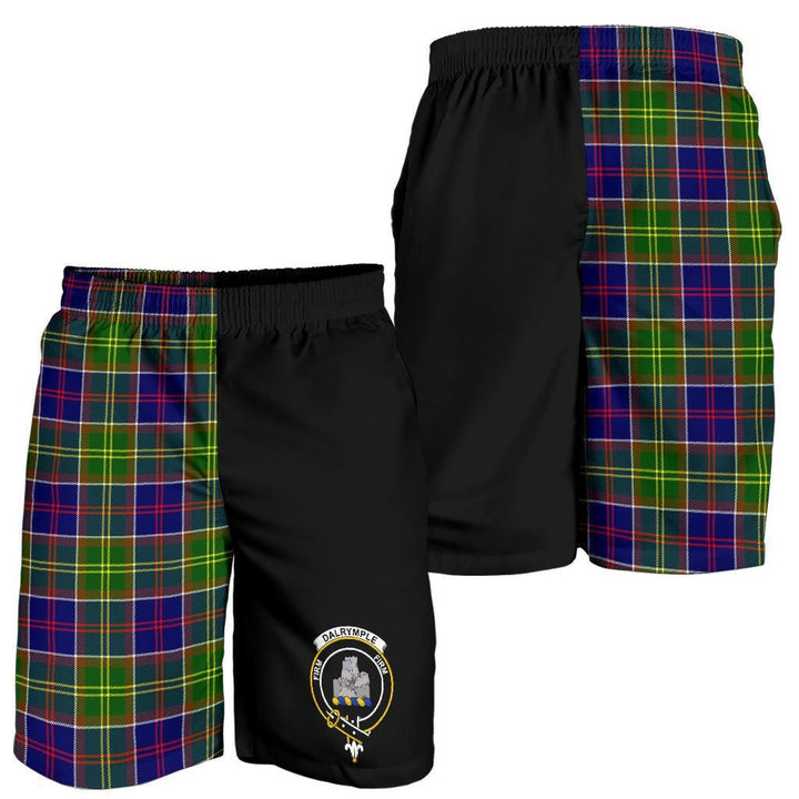 Scottish Dalrymple Clan Crest Tartan Half of Me Men's Shorts