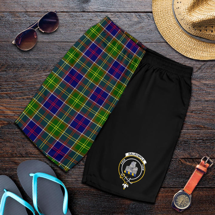 Scottish Dalrymple Clan Crest Tartan Half of Me Men's Shorts