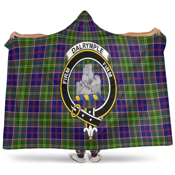 Scottish Dalrymple Clan Crest Tartan Hooded Blanket Tartan Plaid 1