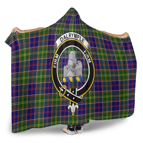 Scottish Dalrymple Clan Crest Tartan Hooded Blanket Tartan Plaid 2