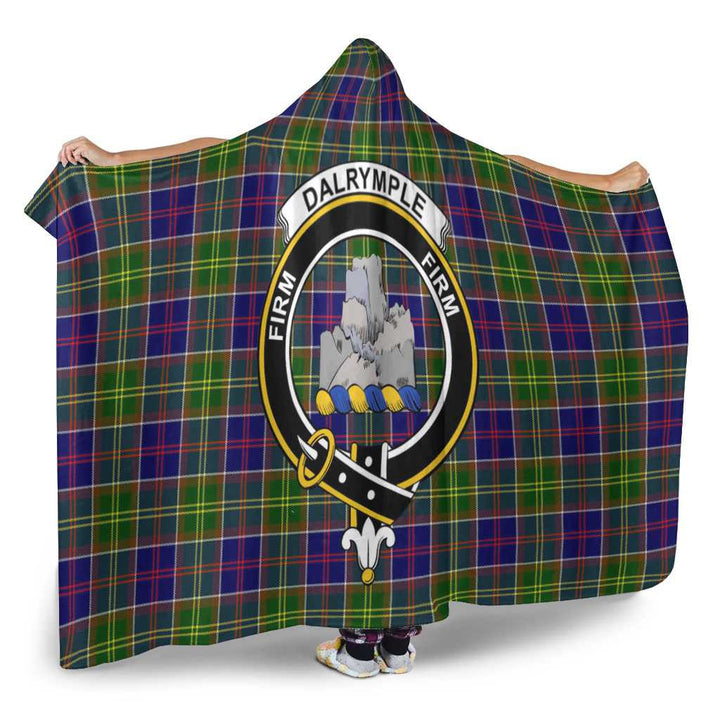Scottish Dalrymple Clan Crest Tartan Hooded Blanket Tartan Plaid 2