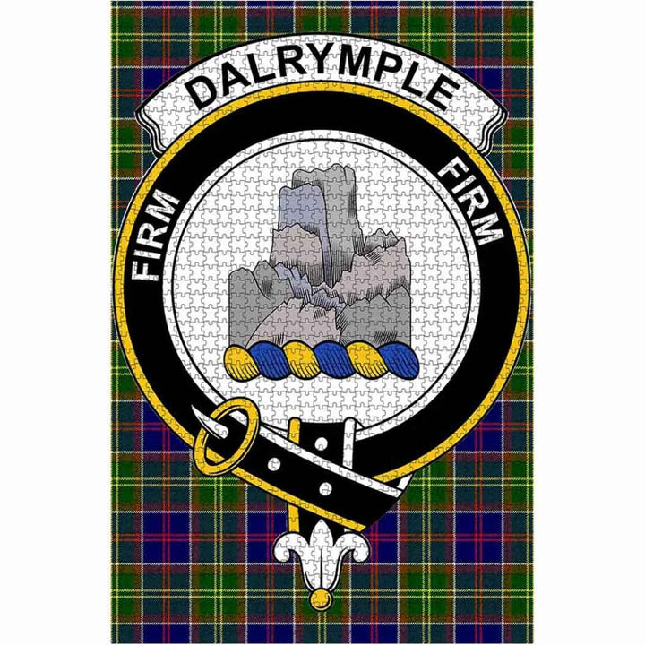 Scottish Dalrymple Clan Crest Tartan Jigsaw Puzzle 1