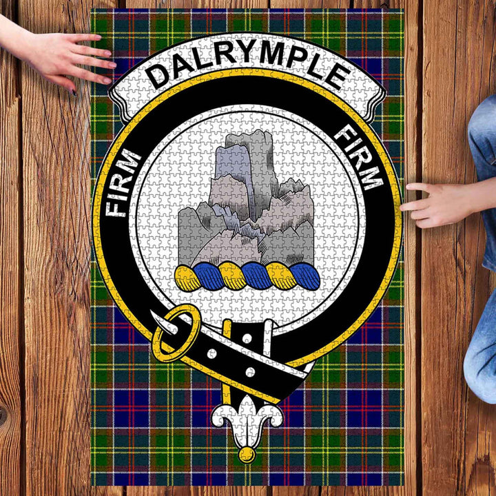 Scottish Dalrymple Clan Crest Tartan Jigsaw Puzzle 3
