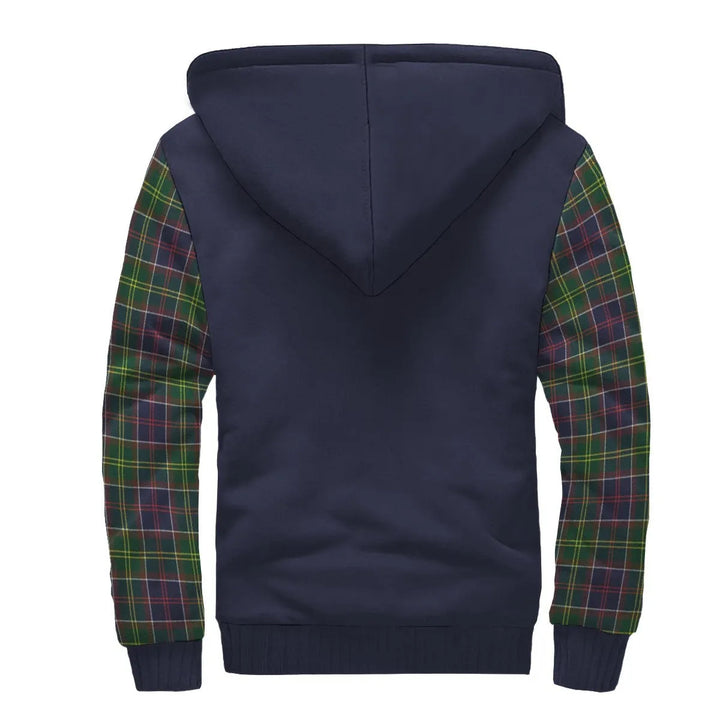 Scottish Dalrymple Clan Crest Tartan Plaid Sleeve Sherpa Hoodie