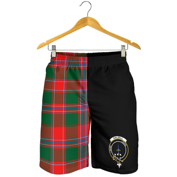 Scottish Dalzell Clan Crest Tartan Half of Me Men's Shorts