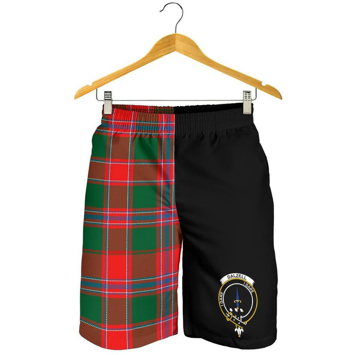 Scottish Dalzell Clan Crest Tartan Half of Me Men's Shorts