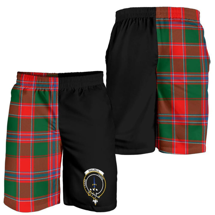 Scottish Dalzell Clan Crest Tartan Half of Me Men's Shorts