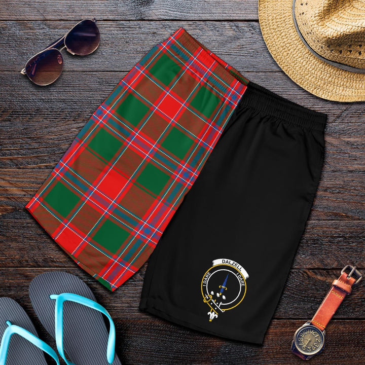 Scottish Dalzell Clan Crest Tartan Half of Me Men's Shorts