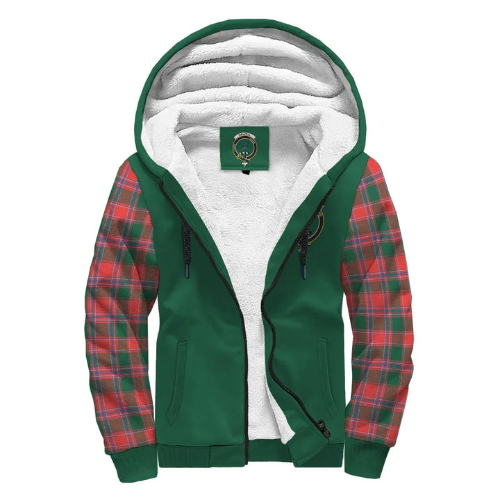 Scottish Dalzell Clan Crest Tartan Plaid Sleeve Sherpa Hoodie